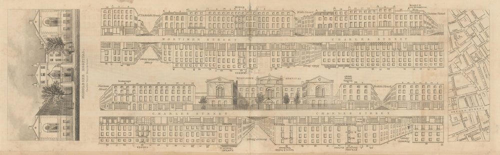 Tallis London Street View #65 Charles Street (now Mortimer Street) 1839 map