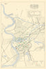Duisburg 12-13th May 1943 RAF bombing impact assessment. World War Two 1961 map