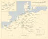 RAF Mosquito aircraft night operation sorties 1943-45. World War Two 1961 map