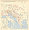 Invasion of Germany from South & East Oct 1944-May 1945. World War Two 1956 map