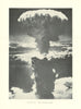 Atomic bomb mushroom cloud over Nagasaki. World War Two 1956 old vintage print
