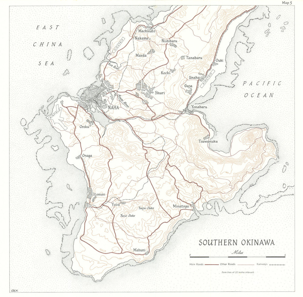 Southern Okinawa 1945. World War Two 1969 old vintage map plan chart