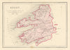 Antique KERRY county map by Alfred ADLARD. Ireland 1843 old chart