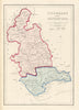 Antique TIPPERARY AND WATERFORD county map by Alfred ADLARD. Ireland 1843