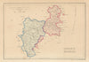 Antique DUBLIN & KILDARE county map by Alfred ADLARD. Ireland 1843 old