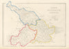 Antique CAVAN, WESTMEATH & MEATH county map by Alfred ADLARD. Ireland 1843