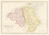 Antique LONDONDERRY & ANTRIM county map. ADLARD. Northern Ireland Ulster 1843
