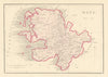 Antique MAYO county map by Alfred ADLARD. Ireland 1843 old chart