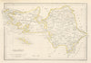 Antique GALWAY county map by Alfred ADLARD. Ireland 1843 old chart