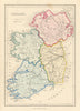 Antique map of IRELAND with railways, counties & provinces by Alfred ADLARD 1843