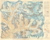 Map of Mount Everest by Erwin Schneider. Mahalangur Himal - Chomolongma 1957