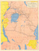 Map of Eastern Africa showing railways, steamer routes & roads 1949 old
