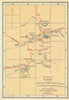 Environs of Nara. Japan antique tourist map 1930 old plan chart