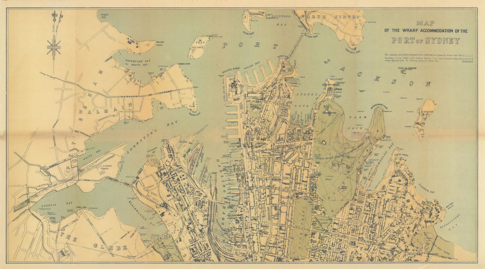 Map of the Wharf Accommodation of the Port of Sydney. Harbour Commissioners 1924