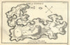 Antique map of the Isle of Pathmos (Patmos), Aegean, Greece. TOURNEFORT 1718