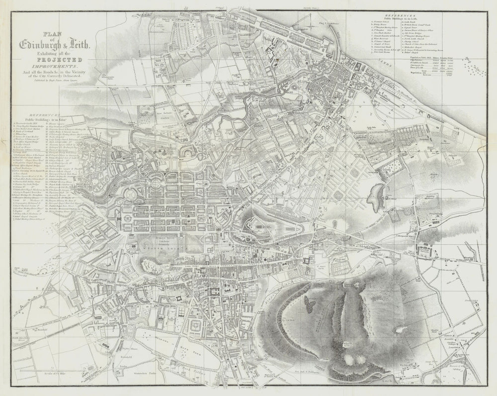 Plan of Edinburgh & Leith, Exhibiting all the Projected Improvements 1848 map