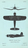 Vought F4U Corsair I fighter (Fleet). Aircraft recognition profile 1944 print