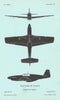 North American P-51B Mustang III fighter. Aircraft recognition profile 1944