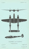 Lockheed P-38 Lightning I & II Fighter. Aircraft recognition profile 1944
