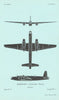 Vickers Warwick I Bomber. Air Ministry aircraft recognition profile 1944 print