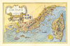 La Côte d’Azur & La Corse region pictorial map by Laszlo Fircsa 1948 old