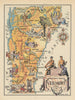 Vermont small state map by Jacques Liozu 1946 old vintage plan chart