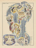 New York by night small city plan by Jacques Liozu 1946 old vintage map chart