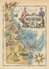 Delaware small state map by Jacques Liozu 1946 old vintage plan chart