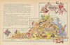 Virginia small state map by Jacques Liozu 1946 old vintage plan chart
