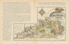 Kentucky small state map by Jacques Liozu 1946 old vintage plan chart
