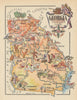 Georgia small state map by Jacques Liozu 1946 old vintage plan chart