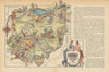 Ohio small state map by Jacques Liozu 1946 old vintage plan chart