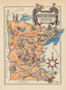 Minnesota small state map by Jacques Liozu 1946 old vintage plan chart