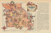 Missouri small state map by Jacques Liozu 1946 old vintage plan chart