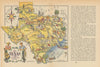 Texas small state map by Jacques Liozu 1946 old vintage plan chart