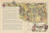 Oklahoma small state map by Jacques Liozu 1946 old vintage plan chart