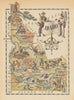 Idaho small state map by Jacques Liozu 1946 old vintage plan chart