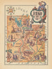 Utah small state map by Jacques Liozu 1946 old vintage plan chart
