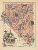 Nevada small state map by Jacques Liozu 1946 old vintage plan chart