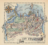 San Francisco small city plan by Jacques Liozu 1946 old vintage map chart
