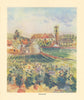 Pommard village & vineyards by Keith Baynes. Côte-d'Or Burgundy 1950 old print
