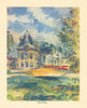 Haut-Brion wine estate by Keith Baynes. Gironde Bordeaux 1950 old print