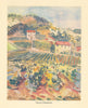Gevrey-Chambertin village/vineyards by Keith Baynes. Côte-d'Or Burgundy 1950