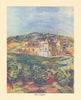 Clos Vougeot & vineyards by Keith Baynes. Côte-d'Or Burgundy 1950 old print