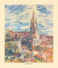 Saint-Emilion by Keith Baynes. Gironde Bordeaux 1950 old vintage print picture