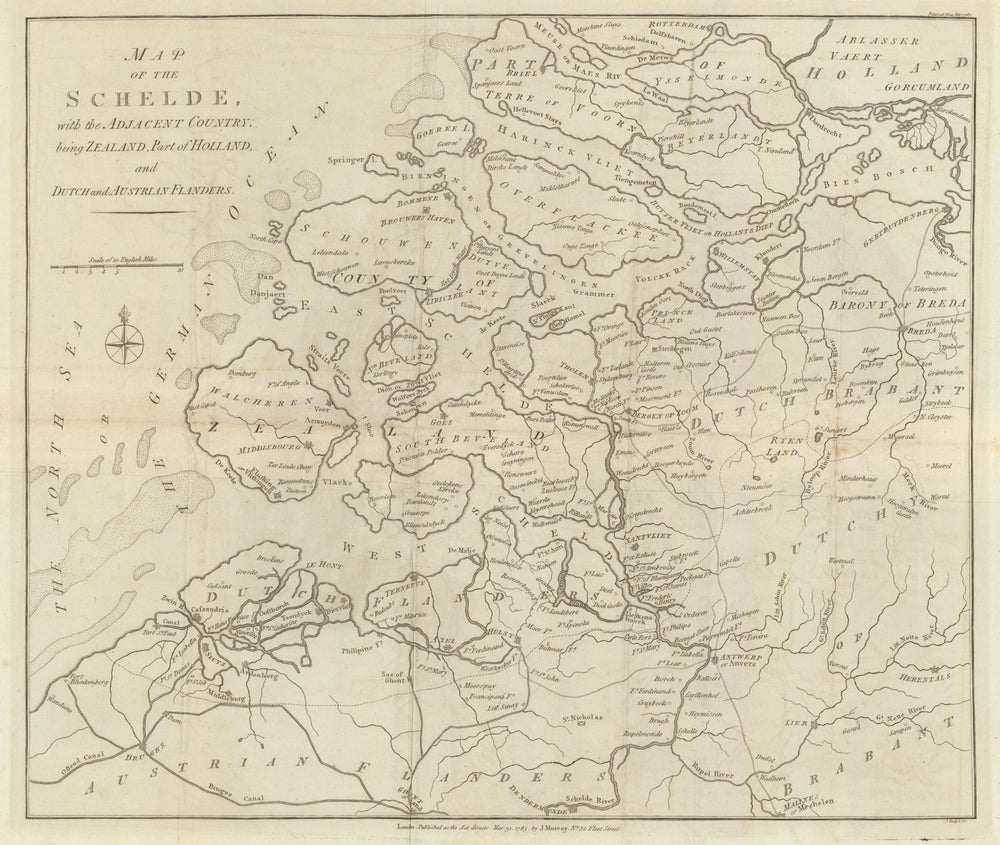 Map of the Schelde with the Adjacent Country… by John Lodge. Zeeland 1785