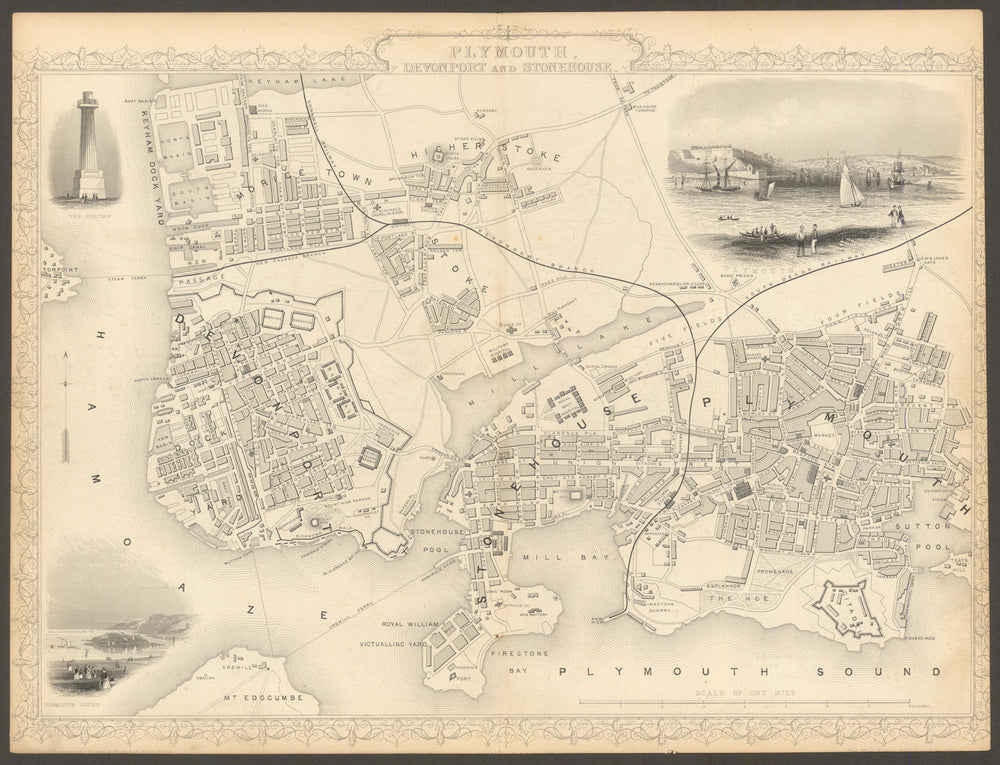 Stonehouse Map Plymouth, Devonport and Stonehouse town/city plan by TALLIS & RAPKIN ...
