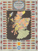 Johnston's Clan Map of the Scottish Highlands. Tartans Arms Dress 97x72cm c1956