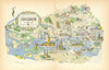 Stockholm small pictorial city plan by Jacques Liozu. Sweden 1952 old map