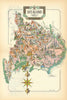 Svealand small pictorial map by Jacques Liozu. Sweden 1952 old vintage